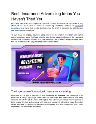 Best  Insurance Advertising Ideas You Haven't Tried Yet