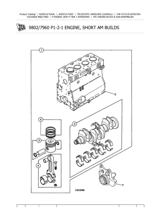 JCB 540 FS PLUS Telescopic Handlers (Loadall) Parts Catalogue Manual Instant Download (SN 00781939-01016568)