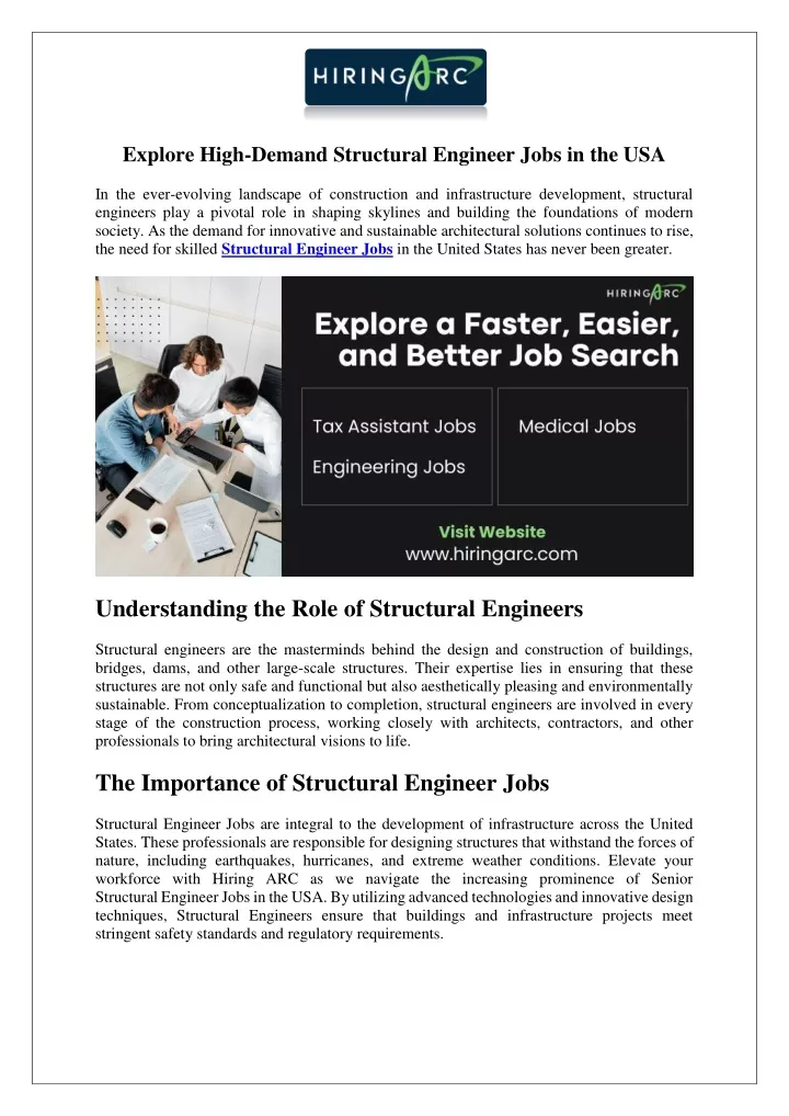 explore high demand structural engineer jobs
