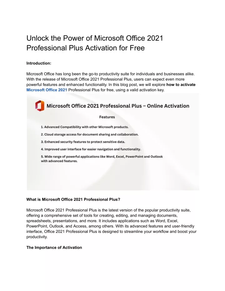 unlock the power of microsoft office 2021