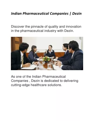 Indian Pharmaceutical Companies | Dezin