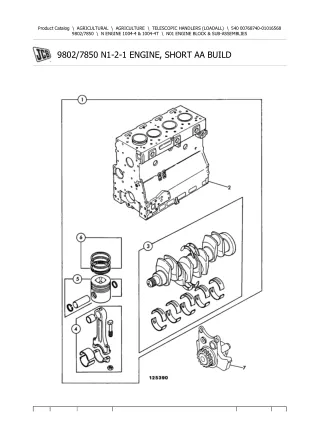 JCB 540 Telescopic Handlers (Loadall) Parts Catalogue Manual Instant Download (SN 00768740-01016568)