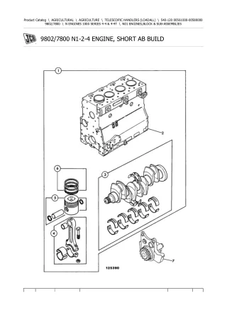 JCB 540-120 Telescopic Handlers (Loadall) Parts Catalogue Manual Instant Download (SN 00561000-00580000)