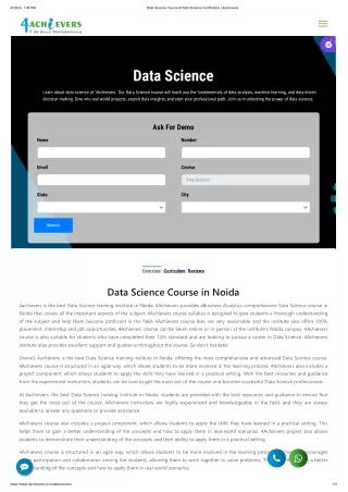 Data science course in noida - 4achievers