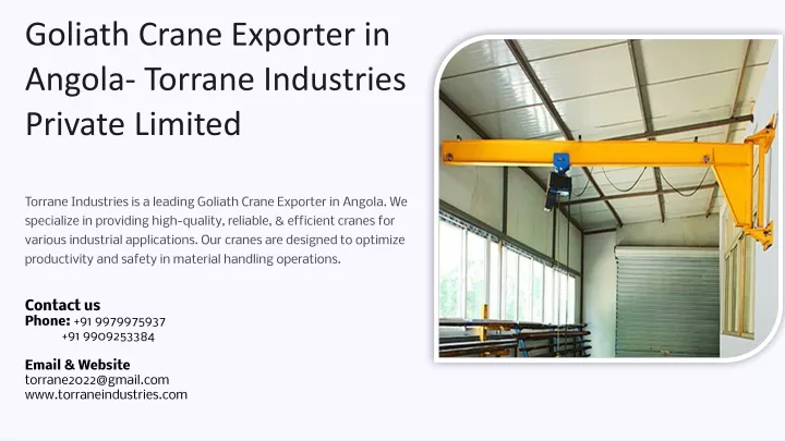 goliath crane exporter in angola torrane