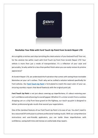 revitalize your ride with ford touch up paint