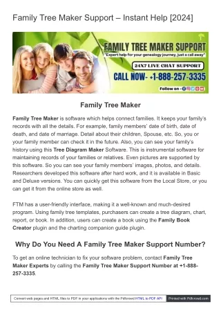 Family Tree Maker Support