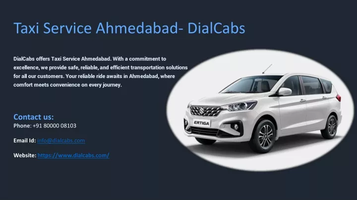 taxi service ahmedabad dialcabs