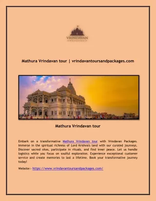 mathura vrindavan tour vrindavantoursandpackages