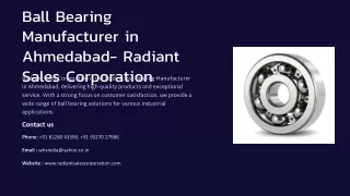 Ball Bearing Manufacturer in Ahmedabad, Best Ball Bearing Manufacturer in Ahmeda