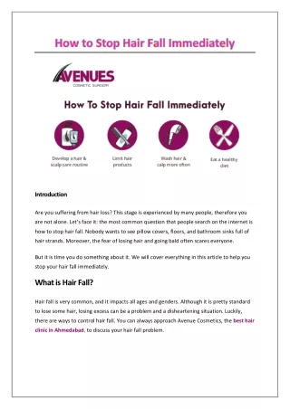 How to Stop Hair Fall Immediately