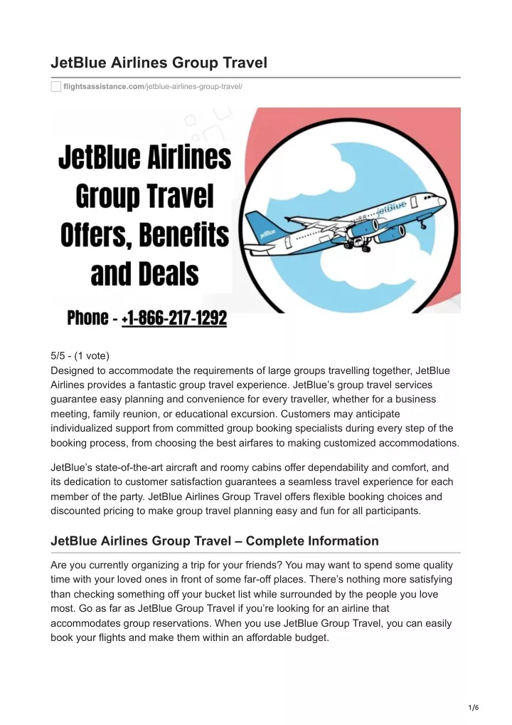jetblue airlines group travel
