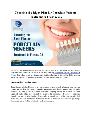 Revitalize Your Smile: Porcelain Veneers Treatment in Fresno, CA