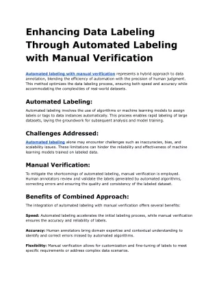 enhancing data labeling through automated