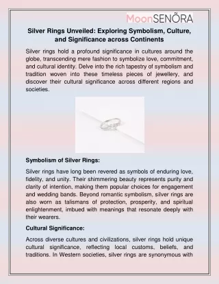 silver rings unveiled exploring symbolism culture
