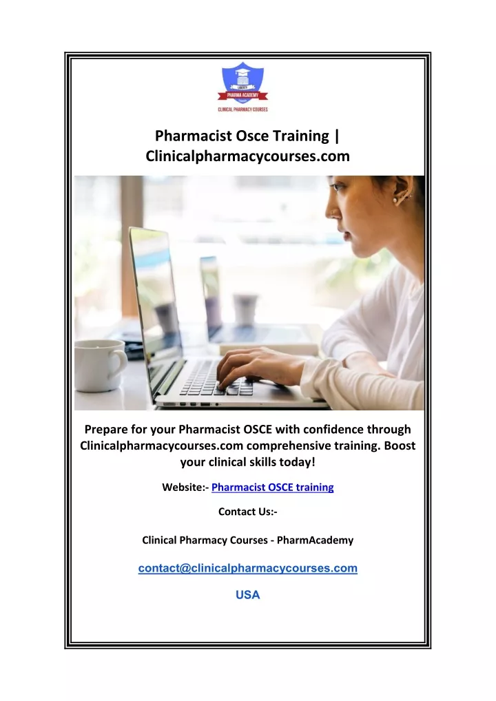 pharmacist osce training clinicalpharmacycourses
