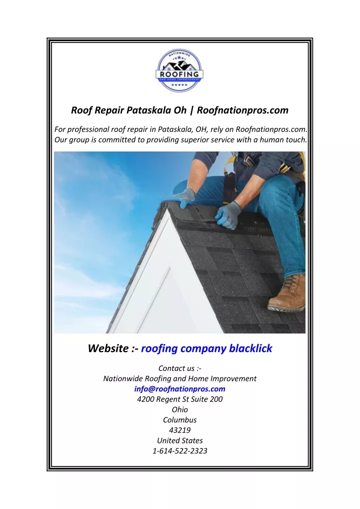 roof repair pataskala oh roofnationpros com