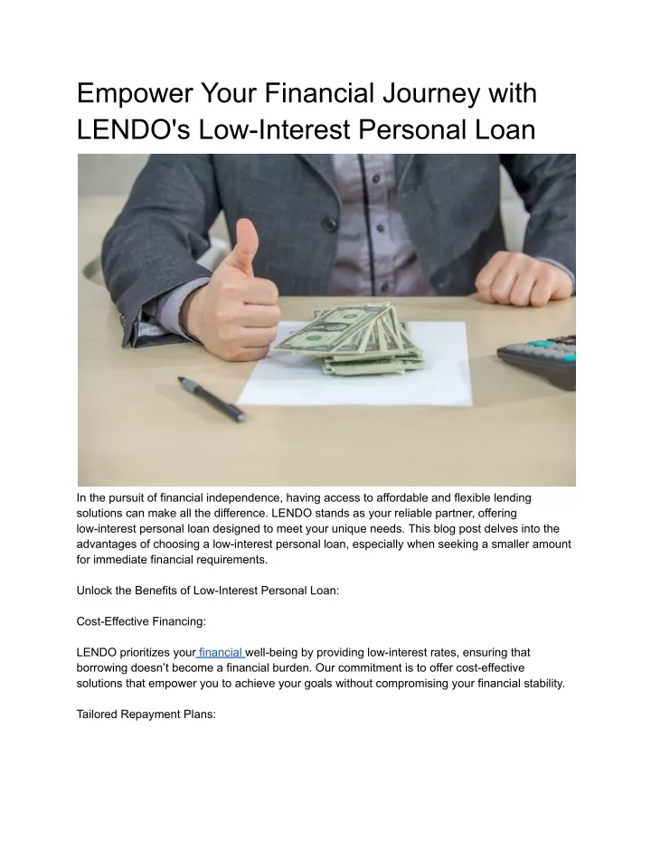 empower your financial journey with lendo