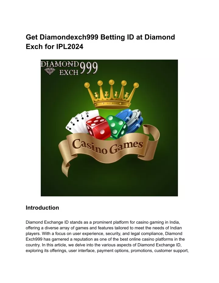 get diamondexch999 betting id at diamond exch