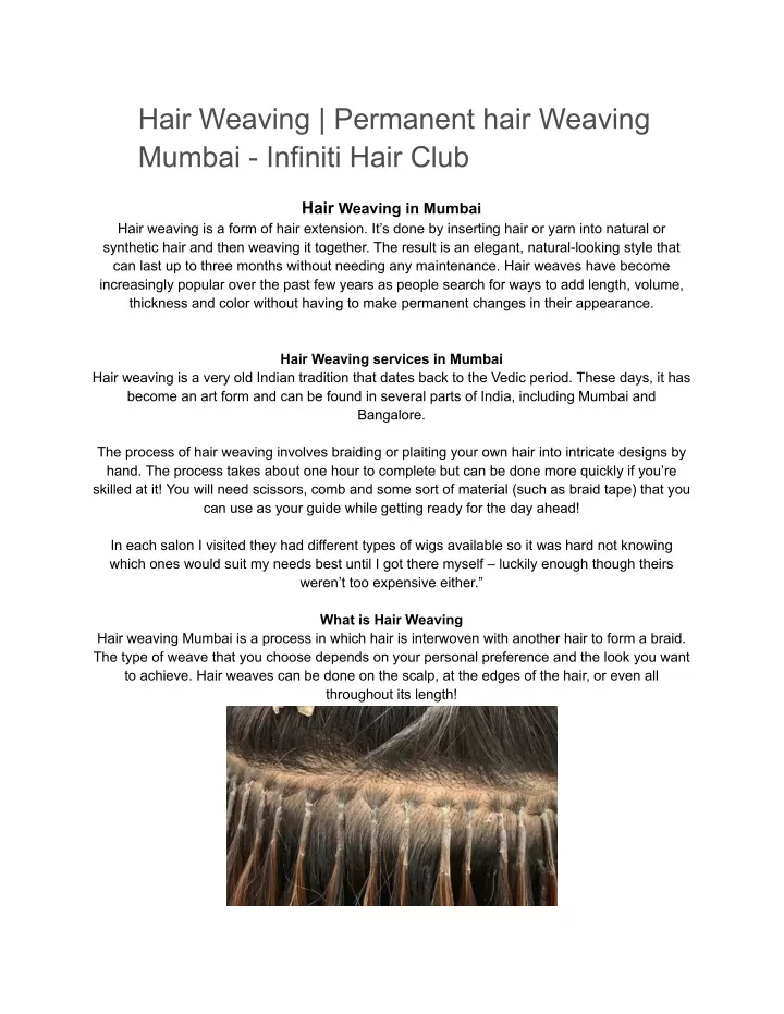 hair weaving permanent hair weaving mumbai