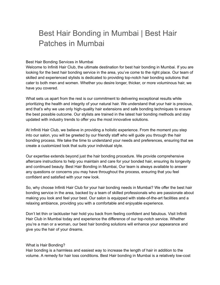 best hair bonding in mumbai best hair patches
