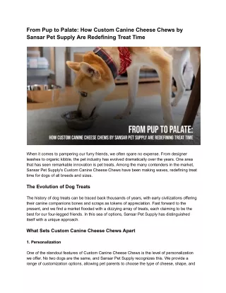From Pup to Palate_ How Custom Canine Cheese Chews by Sansar Pet Supply Are Redefining Treat Time