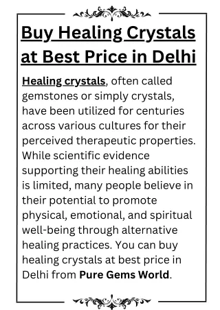 Where to Buy Healing Crystals at Best Price in Delhi?