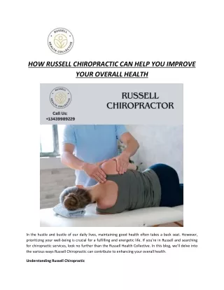 HOW RUSSELL CHIROPRACTIC CAN HELP YOU IMPROVE YOUR OVERALL HEALTH