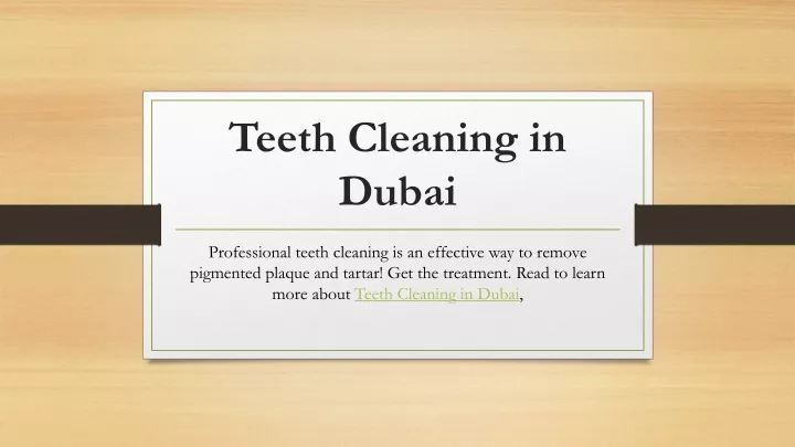 teeth cleaning in dubai