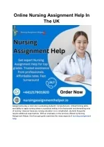Online Nursing Assignment Help In The UK - slide 1