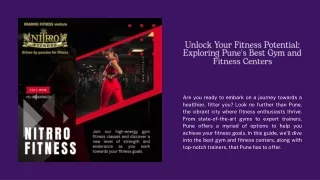 Unlock Your Fitness Potential Exploring Pune's Best Gym and Fitness Centers