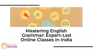 Expert-Led English Grammar Online Classes in India