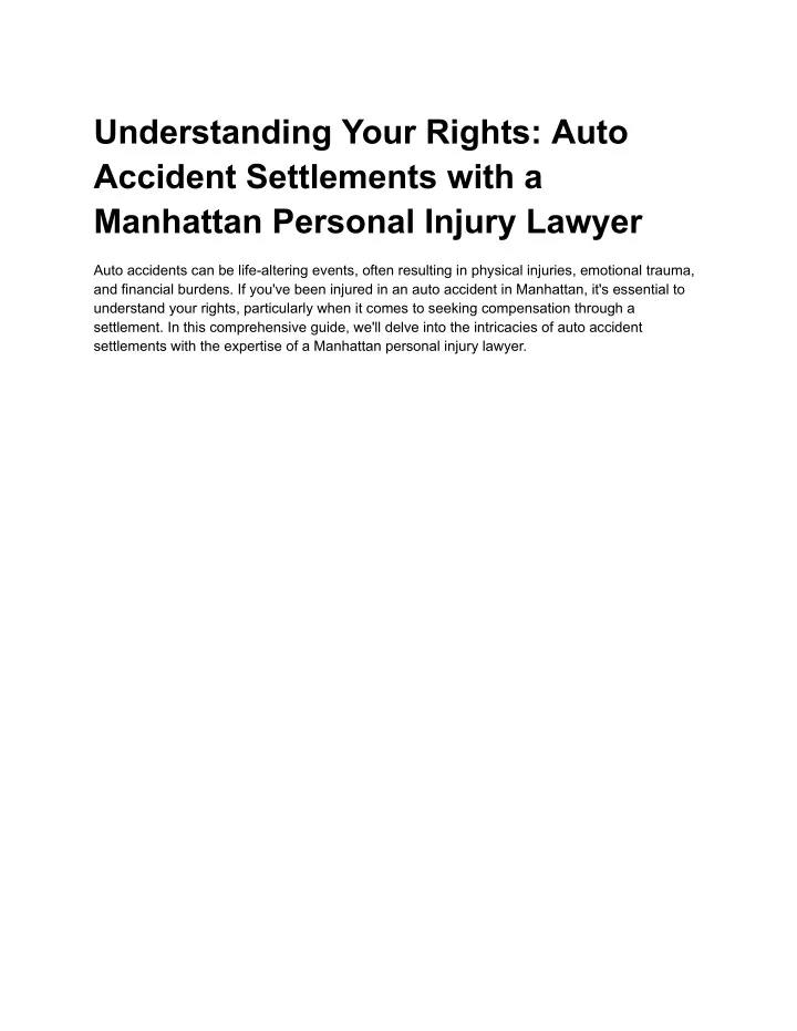 understanding your rights auto accident