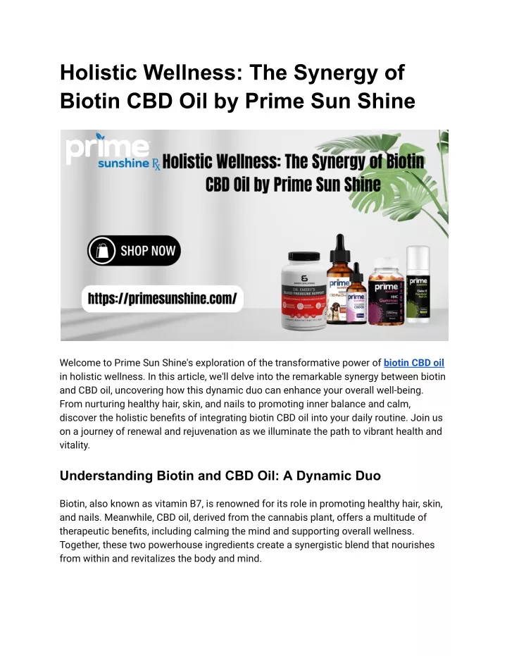 holistic wellness the synergy of biotin