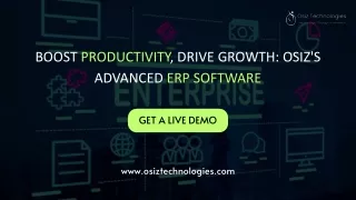Boost Productivity, Drive Growth Osiz's Advanced ERP Software