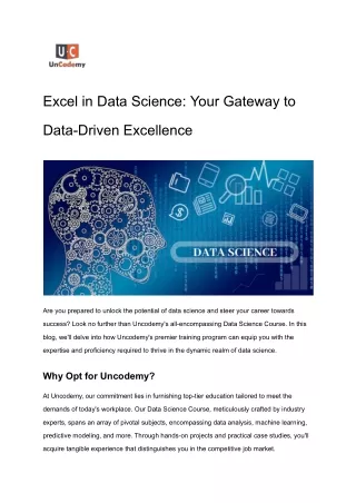 Excel in Data Science: Your Gateway to Data-Driven Excellence