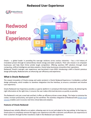 Redwood User Experience