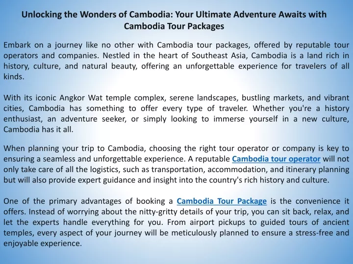 unlocking the wonders of cambodia your ultimate