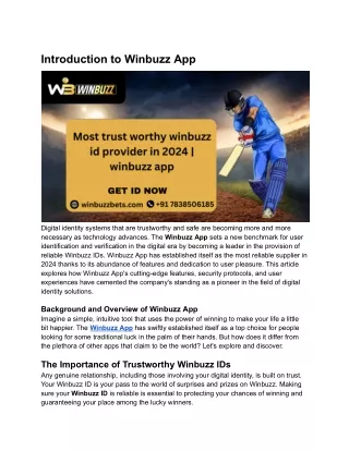 Winbuzz app : Most trust worthy winbuzz id provider in 2024 | winbuzz app