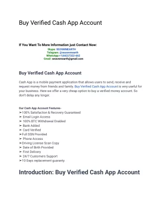Buy Verified Cash App Account From Trusted Website