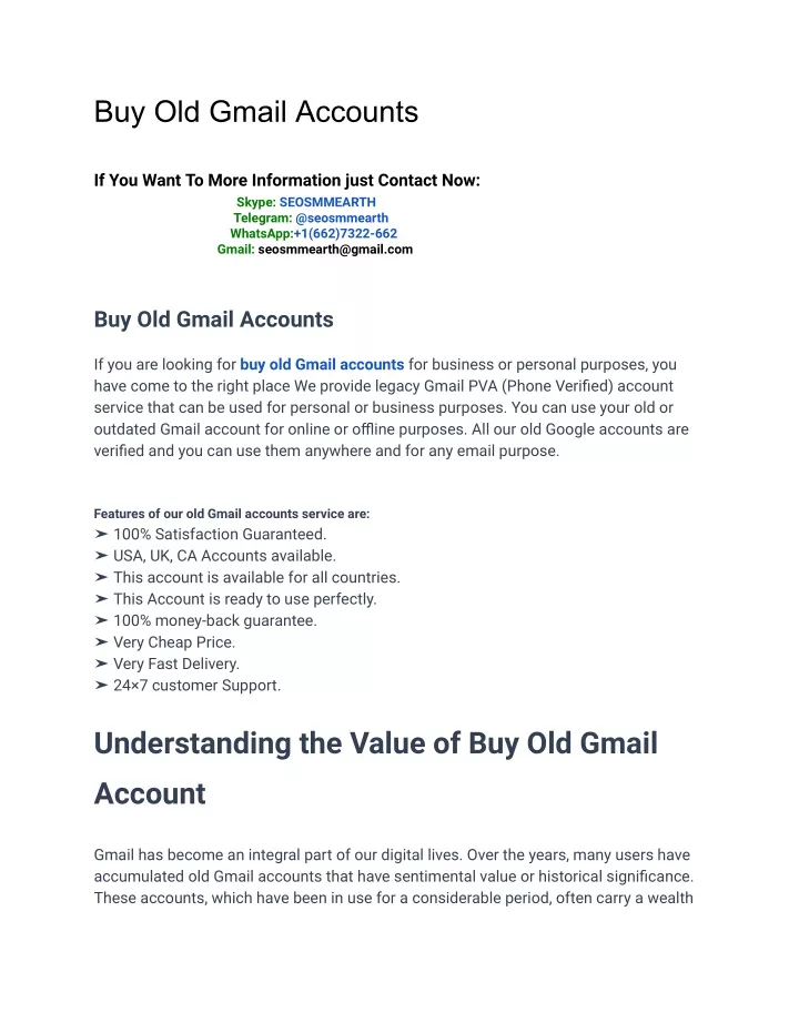 buy old gmail accounts