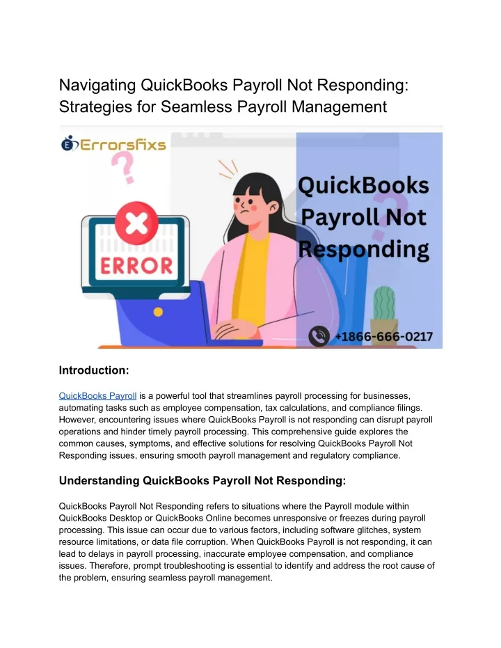 navigating quickbooks payroll not responding