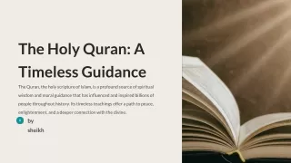 the holy quran a timeless guidance