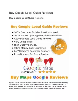 Buy Google Local Guide Reviews