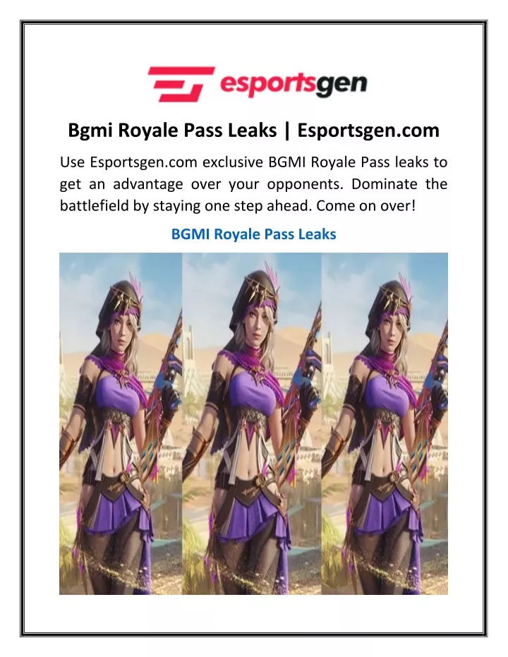 bgmi royale pass leaks esportsgen com