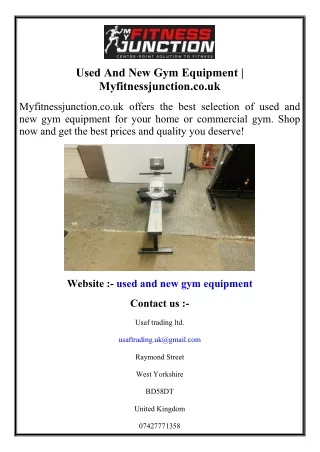 Used And New Gym Equipment  Myfitnessjunction.co.uk