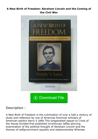 Download⚡(PDF)❤ A New Birth of Freedom: Abraham Lincoln and the Coming of the Civil War