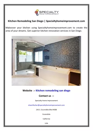 Kitchen Remodeling San Diego   Specialtyhomeimprovement.com
