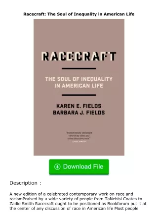 ❤️get (⚡️pdf⚡️) download Racecraft: The Soul of Inequality in American Life