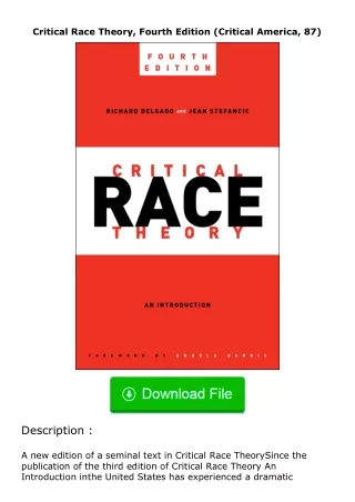 [PDF]❤READ⚡ Critical Race Theory, Fourth Edition (Critical America, 87)